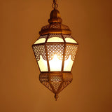 Vintage Brass Lantern Restaurant Pendant Light Chandelier Image - 4