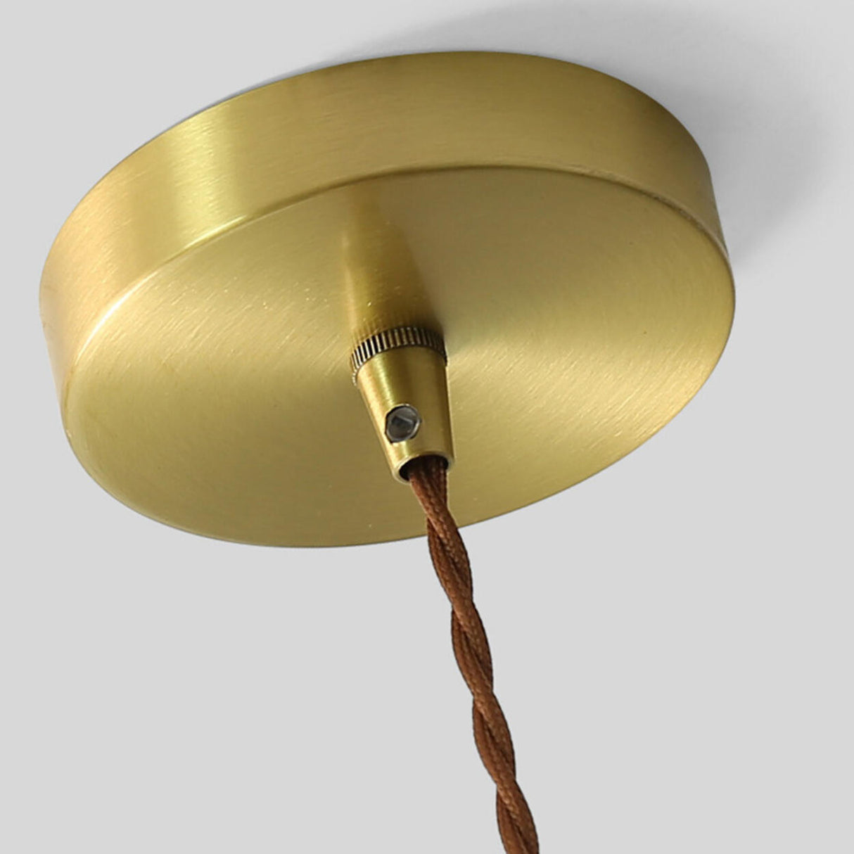 Vintage Brass Ribbed Dome Classic Ceramic Pendant Light Image - 11