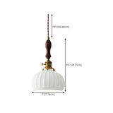 Vintage Brass Ribbed Dome Classic Ceramic Pendant Light Image - 14