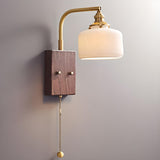 Vintage Brass Wall Sconce with Pull Chain Image - 11