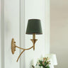 Vintage Brass Wall Sconces with Fabric Shades Image - 6