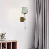 Vintage Brass White Pleated Shade Wall Sconce  Image - 1