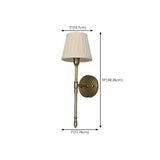 Vintage Brass White Pleated Shade Wall Sconce  Image - 14