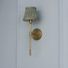 Vintage Brass White Pleated Shade Wall Sconce  Image - 9