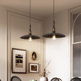 Vintage Brown Alloy Cone Dining Room Pendant Light Image - 1