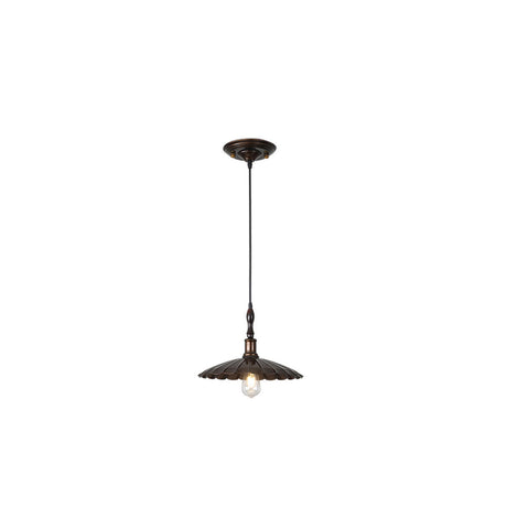 Vintage Brown Alloy Cone Dining Room Pendant Light Image - 2