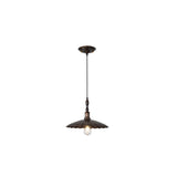 Vintage Brown Alloy Cone Dining Room Pendant Light Image - 5