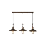 Vintage Brown Alloy Cone Dining Room Pendant Light Image - 7