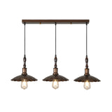 Vintage Brown Alloy Cone Dining Room Pendant Light Image - 9