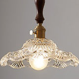 Vintage Brown Rounded Dome Clear Glass Pendant Light Image - 9