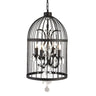 Vintage Cage Candle Crystal Living Room Black Chandelier Image - 7