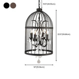 Vintage Cage Candle Crystal Living Room Black Chandelier #size