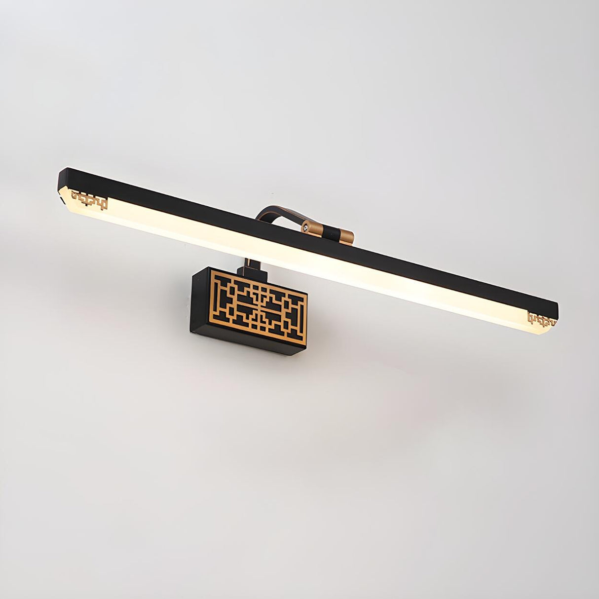 Vintage Chinese Style Black Linear Vanity Light Image - 10