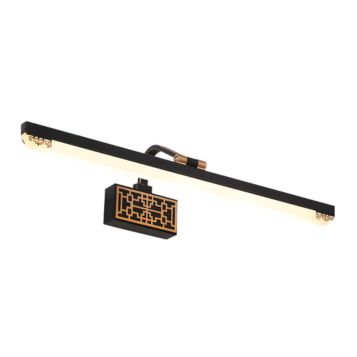 Vintage Chinese Style Black Linear Vanity Light Image - 5