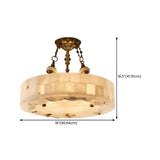 Vintage Circular Alabaster Gold Pendant Light Chandelier #size