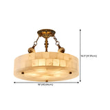 Vintage Circular Alabaster Gold Pendant Light Chandelier Image - 21