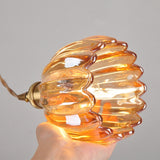 Vintage Clear Glass Rope Flower Pendant Light Image - 9