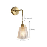 Vintage Clear Glass Shade Gold Pendant Wall Sconce Image - 22