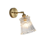 Vintage Clear Glass Shade Gold Pendant Wall Sconce Image - 5