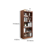 Vintage Closed Back Vertical Wood Rectangular Bookcase #size