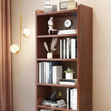 Vintage Closed Back Vertical Wood Rectangular Bookcase Image - 9