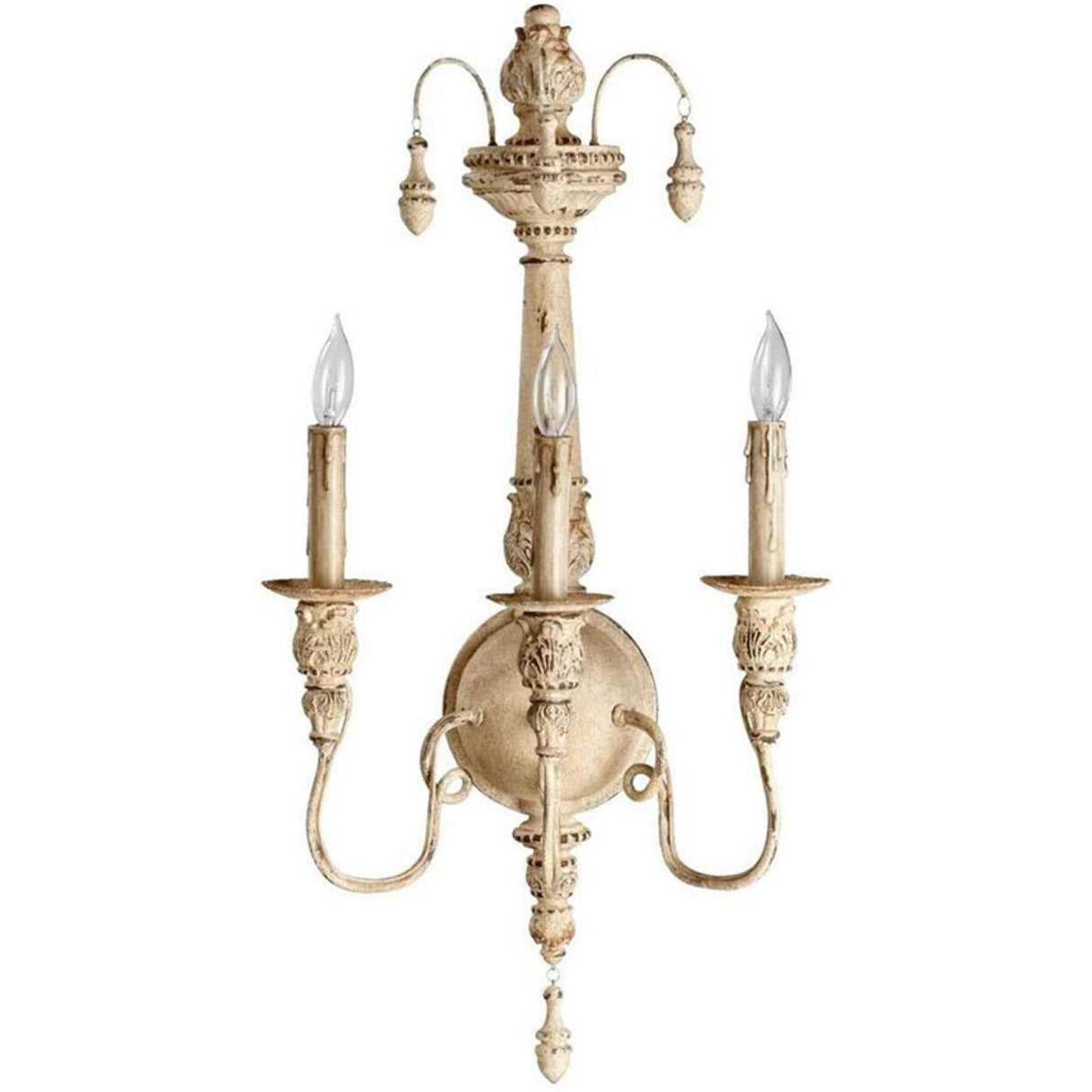 Vintage Country White Candelabra Wall Sconce Image - 5