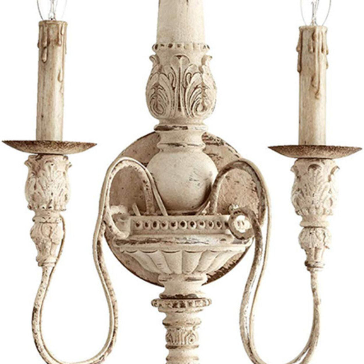 Vintage Country White Candelabra Wall Sconce Image - 6