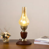 Vintage Creative Candlestick Glass Shade Table Lamp Image - 1