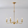 Vintage Curved Candelabra Metal Large Gold 6-Bulb Chandelier Image - 9