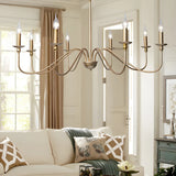 Vintage Dining Room Brass Candelabra Chandelier Image - 3