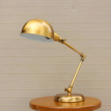 Vintage Dome Brass Adjustable Gold Tone Desk Lamp Image - 3