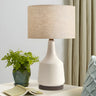 Vintage Drum Fabric Ceramic Bottle Base Bedside Lamp Image - 4