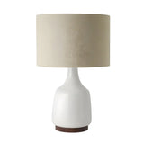 Vintage Drum Fabric Ceramic Bottle Base Bedside Lamp Image - 7