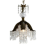 Vintage Elegant Bronze Leaf Clear Crystal Pendant Light Image - 5