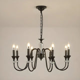 Vintage Elegant Living Room Black Candle Chandelier Image - 10