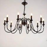 Vintage Elegant Living Room Black Candle Chandelier Image - 11