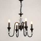 Vintage Elegant Living Room Black Candle Chandelier Image - 12