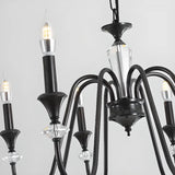 Vintage Elegant Living Room Black Candle Chandelier Image - 18