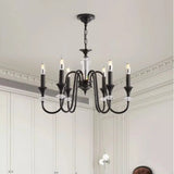 Vintage Elegant Living Room Black Candle Chandelier Image - 2