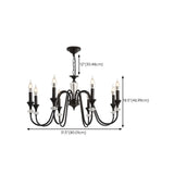 Vintage Elegant Living Room Black Candle Chandelier Image - 21