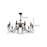 Vintage Elegant Living Room Black Candle Chandelier Image - 22