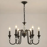 Vintage Elegant Living Room Black Candle Chandelier Image - 8