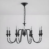 Vintage Elegant Living Room Black Candle Chandelier Image - 9