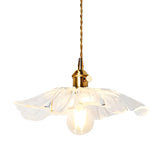 Vintage Flower Clear Glass Adjustable Pendant Light Image - 5