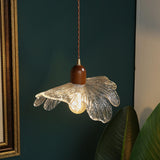 Vintage Flower Clear Glass Pendant Light Adjustable Height Image - 4