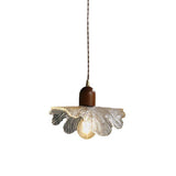 Vintage Flower Clear Glass Pendant Light Adjustable Height Image - 5