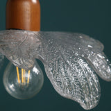 Vintage Flower Clear Glass Pendant Light Adjustable Height Image - 9