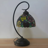 Vintage Flower Tiffany Style Stained Glass Desk Lamp Image - 2