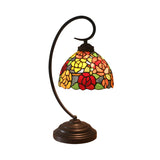 Vintage Flower Tiffany Style Stained Glass Desk Lamp Image - 3