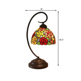 Vintage Flower Tiffany Style Stained Glass Desk Lamp #size